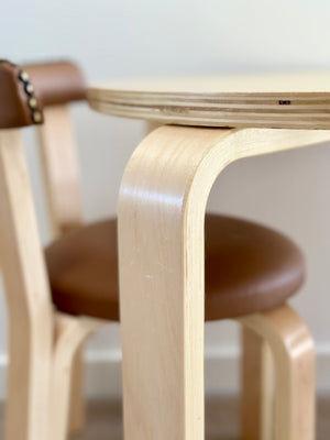 Monaco Kids Table and Chair Set - Leather - Tan - Cotier Classiqué