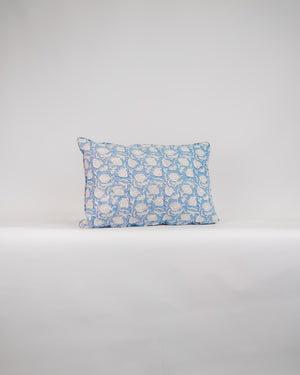 Marbella Azure 40x60cm Printed Linen Cushion - Cotier Classiqué