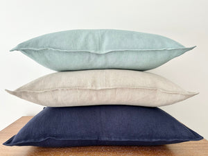 Como Ocean 50x50cm Stonewash European Linen Cushion - Cotier Classiqué